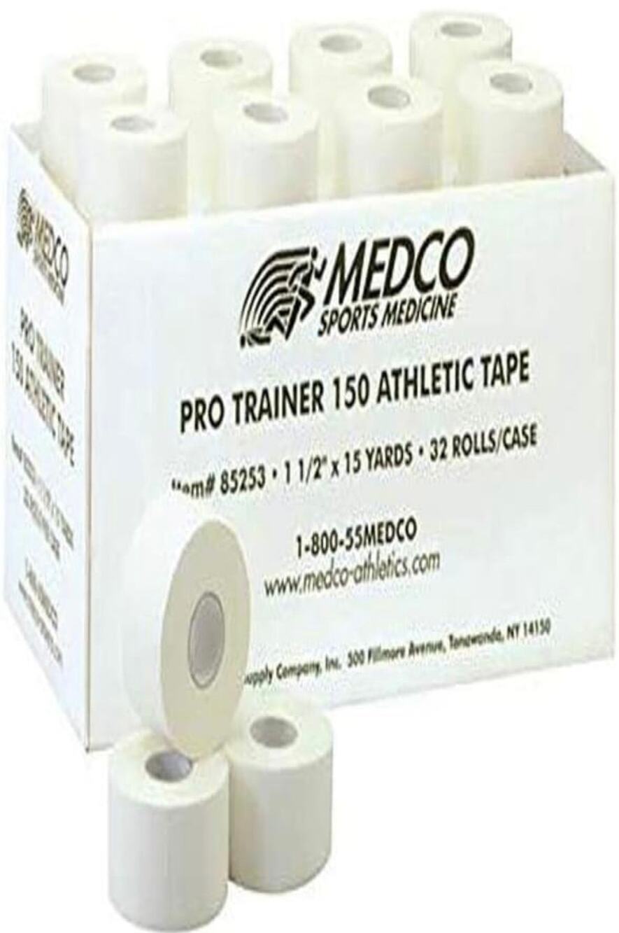 1 roll of Medco Pro-Trainer 150 Athletic Tape, 1.5" x 150 Yard White